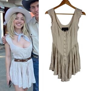 VANESSA MOONEY Elisabeth Romper Dress Cream/White Size XXS ASO Sydney Sweeney